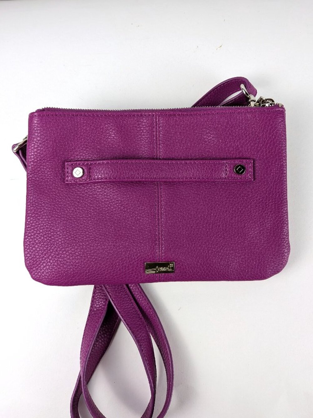 Jewell by Thirty-One Magenta Faux Leather Crossbody Clutch